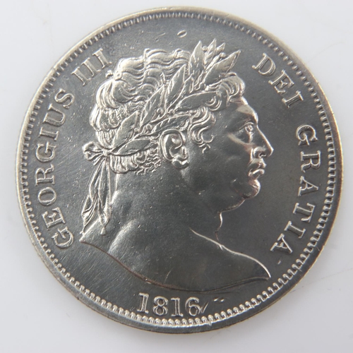 2207 - 1816 - silver half crown of George III - aEF. UK P&P Group 0 (£6+VAT for the first lot and £1+VAT fo... 