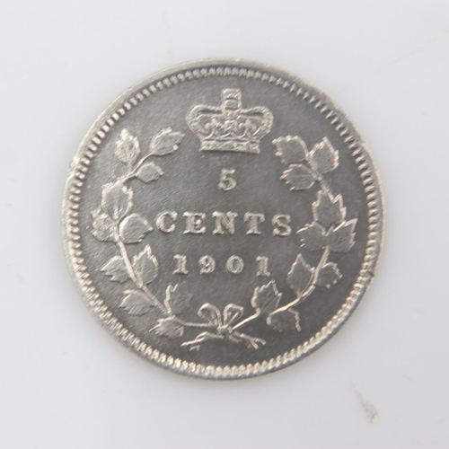 2210 - 1901 - silver 5 cents of queen Victoria - nEF. UK P&P Group 0 (£6+VAT for the first lot and £1+VAT f... 