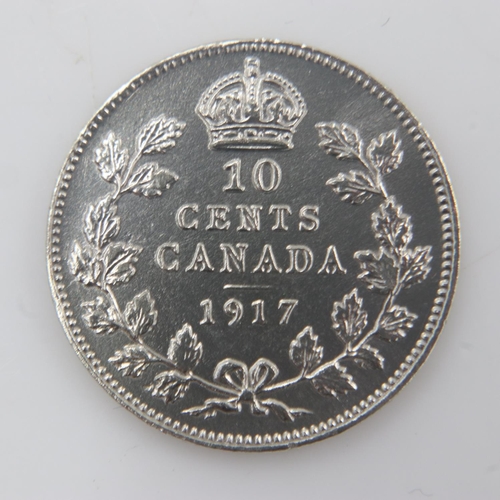 2211 - 1917 - silver 10 cents of George V - EF. UK P&P Group 0 (£6+VAT for the first lot and £1+VAT for sub... 