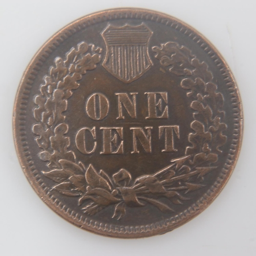 2215 - 1873 - USA Indian cent - EF. UK P&P Group 0 (£6+VAT for the first lot and £1+VAT for subsequent lots... 