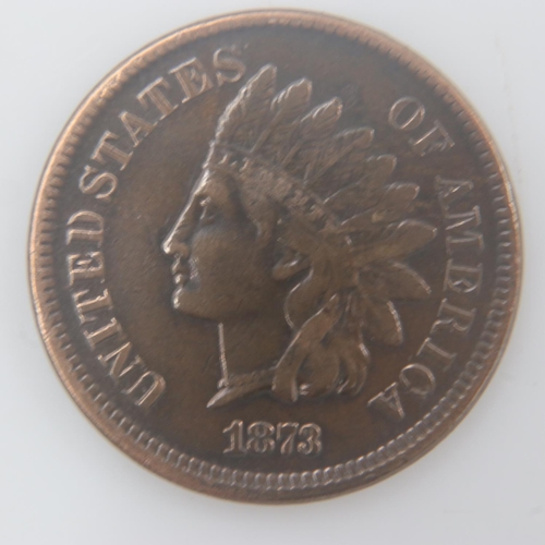 2215 - 1873 - USA Indian cent - EF. UK P&P Group 0 (£6+VAT for the first lot and £1+VAT for subsequent lots... 