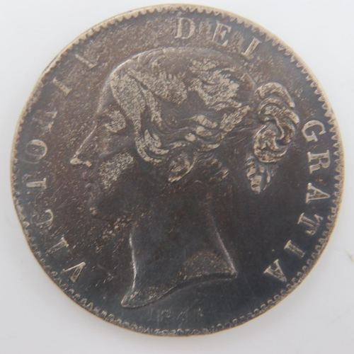 2216 - 1845 - silver crown of queen Victoria. UK P&P Group 0 (£6+VAT for the first lot and £1+VAT for subse... 