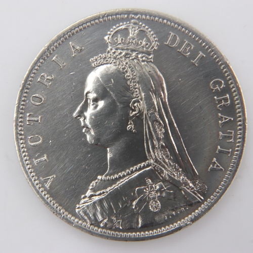 2225 - 1887 - silver half crown of queen Victoria - aEF. UK P&P Group 0 (£6+VAT for the first lot and £1+VA... 