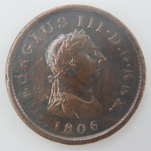 2226 - 1806 - penny of George III - gVF. UK P&P Group 0 (£6+VAT for the first lot and £1+VAT for subsequent... 