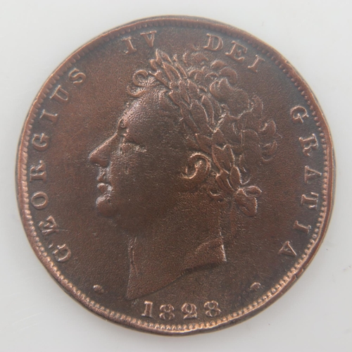 2229 - 1828 - farthing of George IV - VF. UK P&P Group 0 (£6+VAT for the first lot and £1+VAT for subsequen... 