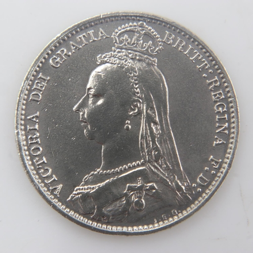 2235 - 1887 - silver wreath sixpence of queen Victoria - nEF. UK P&P Group 0 (£6+VAT for the first lot and ... 