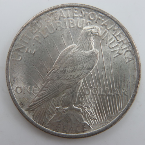 2240 - 1922 American silver peace dollar, nUNC. UK P&P Group 0 (£6+VAT for the first lot and £1+VAT for sub... 