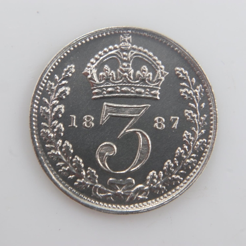 2241 - 1887 - silver threepence of queen Victoria - EF. UK P&P Group 0 (£6+VAT for the first lot and £1+VAT... 