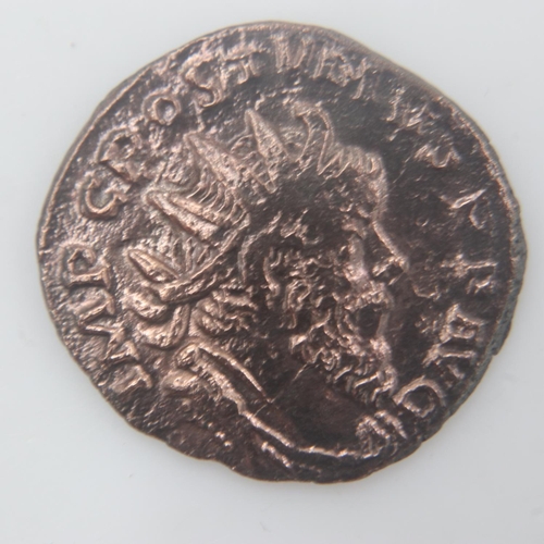 2243 - 260AD - Roman emperor Postumus radiate - holding globe and spear - aVF. UK P&P Group 0 (£6+VAT for t... 