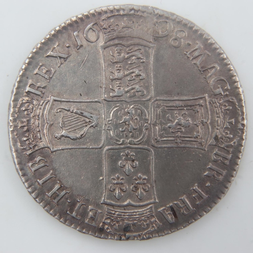 2245 - 1698 - silver half crown of William III - aEF. UK P&P Group 0 (£6+VAT for the first lot and £1+VAT f... 