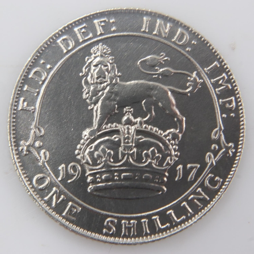 2250 - 1917 - silver shilling of George V - VF. UK P&P Group 0 (£6+VAT for the first lot and £1+VAT for sub... 