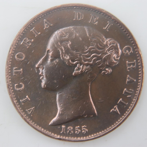 2251 - 1855 - halfpenny of queen Victoria - VF. UK P&P Group 0 (£6+VAT for the first lot and £1+VAT for sub... 