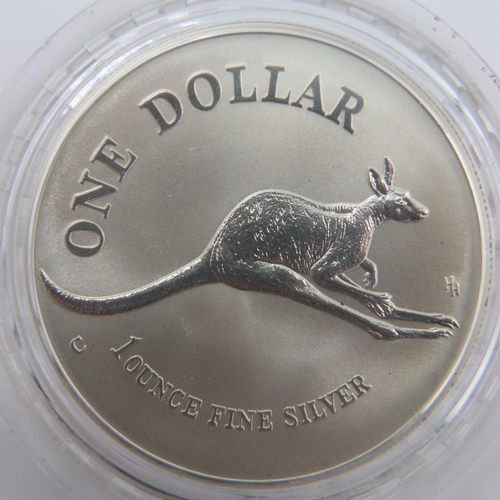 2256 - 1994 Australian 999 silver 1oz bullion round, kangaroo, with CoA. UK P&P Group 0 (£6+VAT for the fir... 