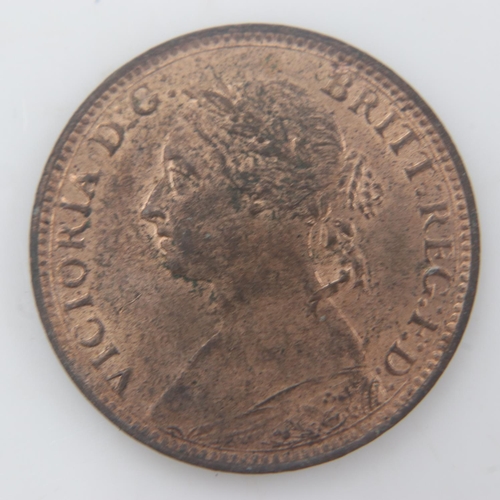 2258 - 1886 - farthing of queen Victoria - gEF with lustre. UK P&P Group 0 (£6+VAT for the first lot and £1... 