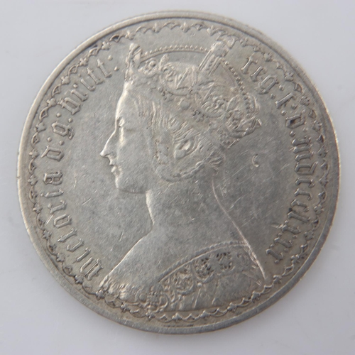 2262 - 1880 - silver gothic florin of queen Victoria - gEF. UK P&P Group 0 (£6+VAT for the first lot and £1... 