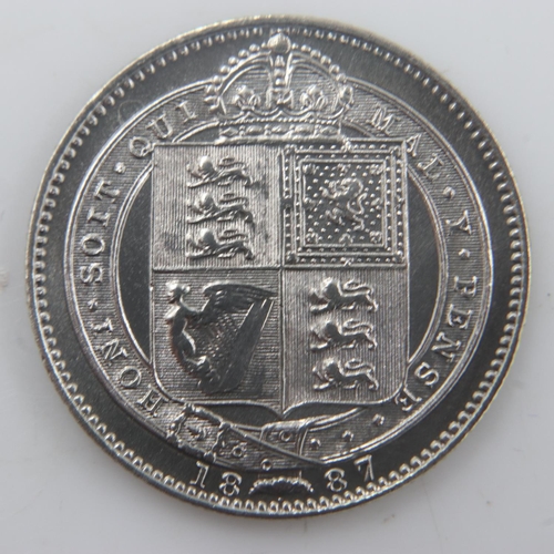 2263 - 1887 - silver shilling of queen Victoria - nEF. UK P&P Group 0 (£6+VAT for the first lot and £1+VAT ... 