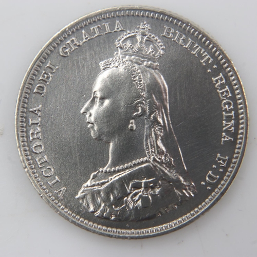 2263 - 1887 - silver shilling of queen Victoria - nEF. UK P&P Group 0 (£6+VAT for the first lot and £1+VAT ... 