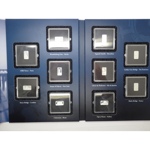 2268 - Collection of Landmarks of the World silver ingots with certificates. UK P&P Group 1 (£16+VAT for th... 