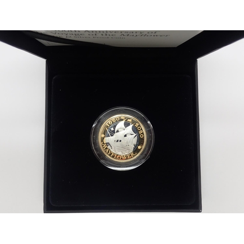 2276 - £2 silver proof coin 400th anniversary of the Mayflower 2020. UK P&P Group 1 (£16+VAT for the first ... 