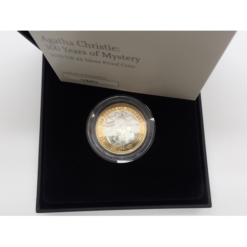 2282 - Silver proof £2 coin, Agatha Christie. UK P&P Group 1 (£16+VAT for the first lot and £2+VAT for subs... 