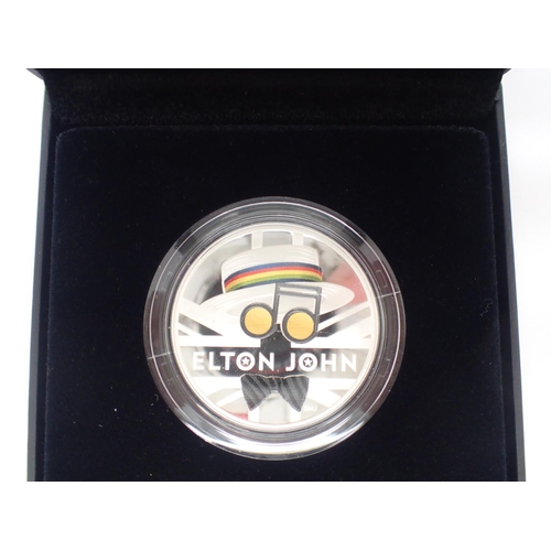 2291 - Royal Mint 2020 silver proof £5 Elton John coin. UK P&P Group 1 (£16+VAT for the first lot and £2+VA... 