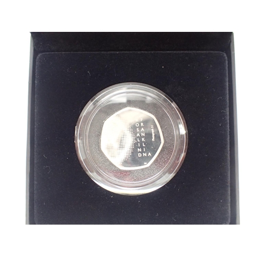 2293 - Rosalind Franklin silver proof 50p coin. UK P&P Group 1 (£16+VAT for the first lot and £2+VAT for su... 