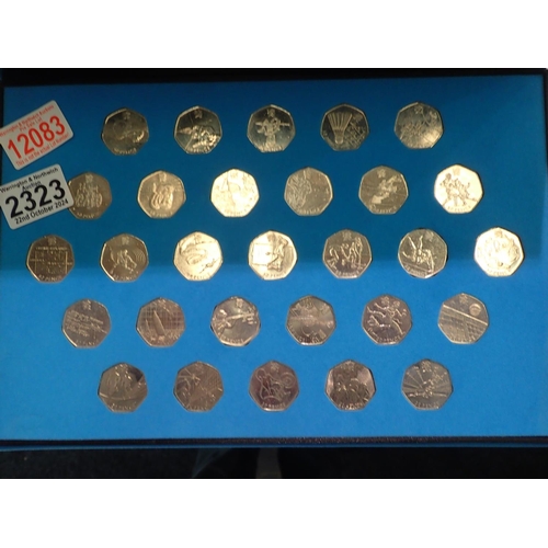 2323 - 2012 Olympics collectors edition 50p set of twenty-nine coins in presentation box. UK P&P Group 1 (£... 