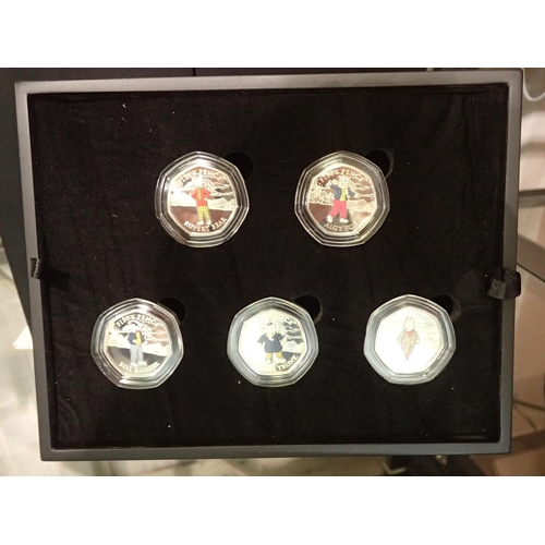 2324 - 2020 Royal Mint Rupert Bear coloured 50p silver set. UK P&P Group 1 (£16+VAT for the first lot and £... 