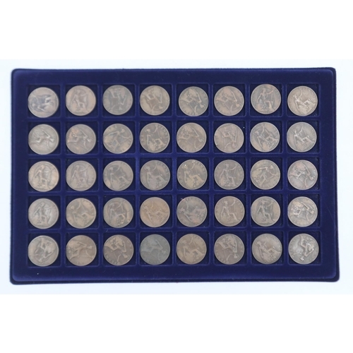 2062 - Forty Heaton mint pennies - circulated. UK P&P Group 1 (£16+VAT for the first lot and £2+VAT for sub... 