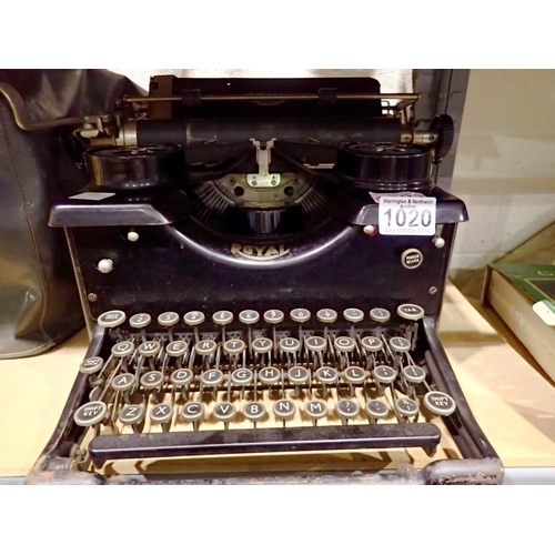 1020 - Royal Mechanical typewriter with cover and spare ribbon. Not available for in-house P&P