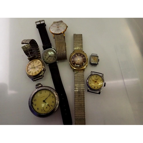 1070 - Five mechanical wristwatches, including a Services Aerist example and a Westclox pocketwatch. UK P&P... 