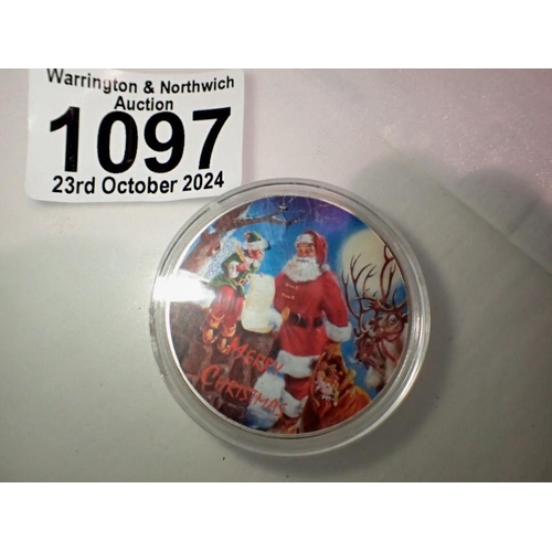 1097 - Christmas with Santa festive keepsake.UK P&P Group 1 (£16+VAT for the first lot and £2+VAT for subse... 