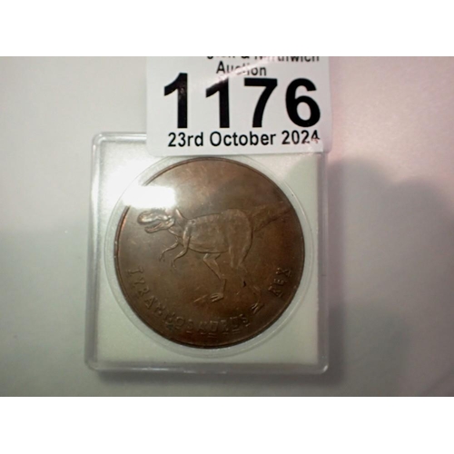 1176 - Tyrannosaurus Rex medallion commemorative. UK P&P Group 0 (£6+VAT for the first lot and £1+VAT for s... 