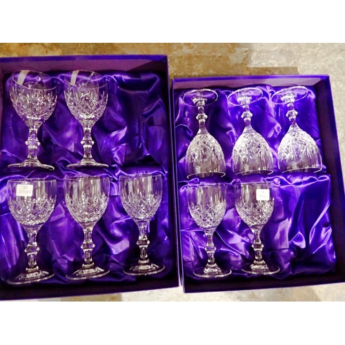 1257 - Two boxed sets of Edinburgh crystal glasses, one glass missing from each set of six. Not available f... 