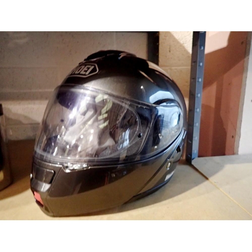 1271 - Shoei Neotec motorcycle helmet and dust cover, no size present, only weight 1615g. Not available for... 