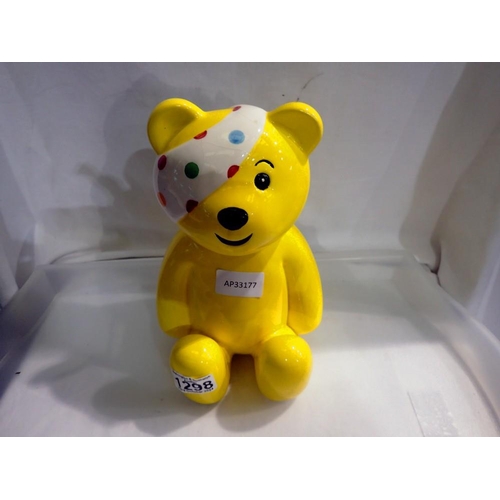 1298 - Ceramic 'Pudsey' money box, H: 24cm. UK P&P Group 2 (£20+VAT for the first lot and £4+VAT for subseq... 