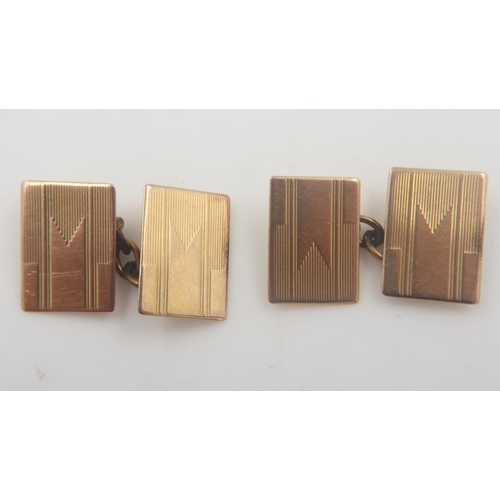 2 - Pair of 9ct gold cufflinks, combined 4.0g. UK P&P Group 0 (£6+VAT for the first lot and £1+VAT for s... 