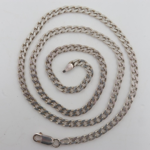 23 - 925 silver curb-link neck chain, L: 50 cm. UK P&P Group 0 (£6+VAT for the first lot and £1+VAT for s... 