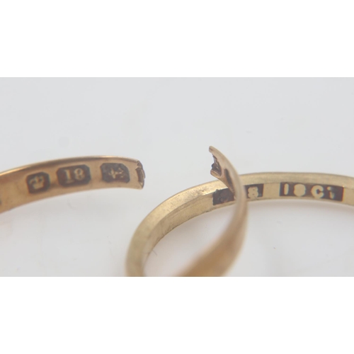 30 - Two 18ct gold bands, one cut, 2.5g. UK P&P Group 0 (£6+VAT for the first lot and £1+VAT for subseque... 