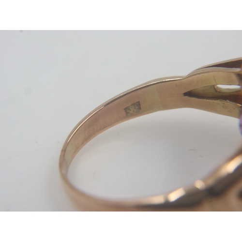 37 - 14ct gold and amethyst solitaire ring, size N ½, 4.9g. UK P&P Group 0 (£6+VAT for the first lot and ... 