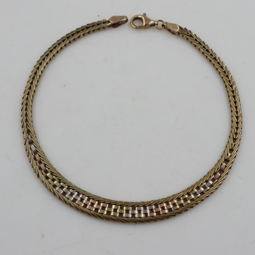 4 - 9ct gold articulated bracelet, L: 20 cm, 8.1g. UK P&P Group 0 (£6+VAT for the first lot and £1+VAT f... 