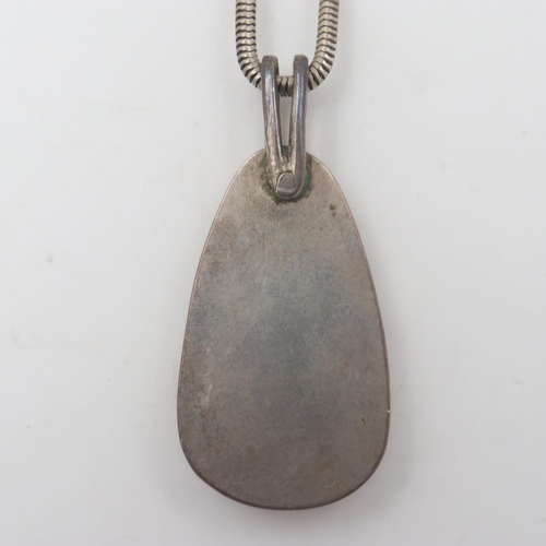 42 - Heavy hallmarked silver ingot pendant on a silver snake chain, 35g. UK P&P Group 0 (£6+VAT for the f... 