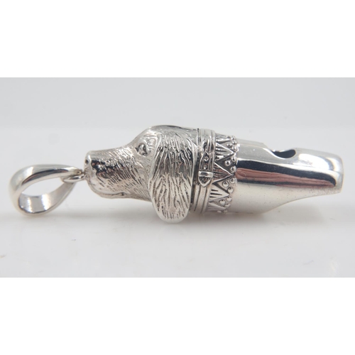 7 - 925 silver dog whistle pendant. UK P&P Group 0 (£6+VAT for the first lot and £1+VAT for subsequent l... 