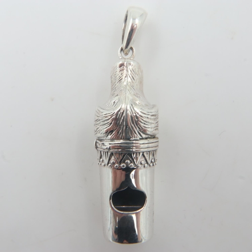 7 - 925 silver dog whistle pendant. UK P&P Group 0 (£6+VAT for the first lot and £1+VAT for subsequent l... 