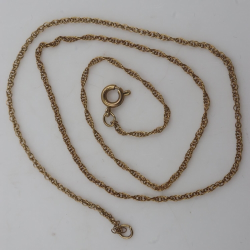 54 - 9ct gold twist-link neck chain, 1.4g, L: 38 cm. UK P&P Group 0 (£6+VAT for the first lot and £1+VAT ... 