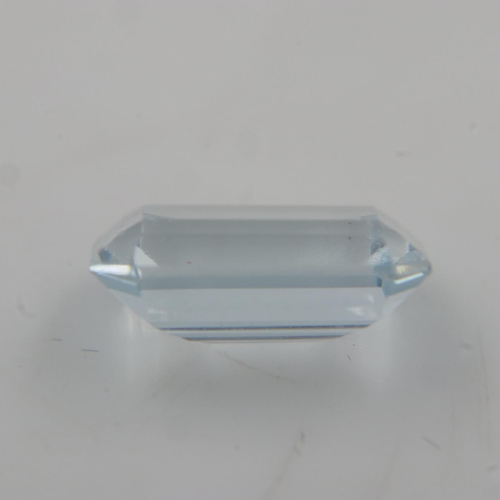 57 - Natural loose 1.77 carat emerald cut aquamarine. UK P&P Group 0 (£6+VAT for the first lot and £1+VAT... 