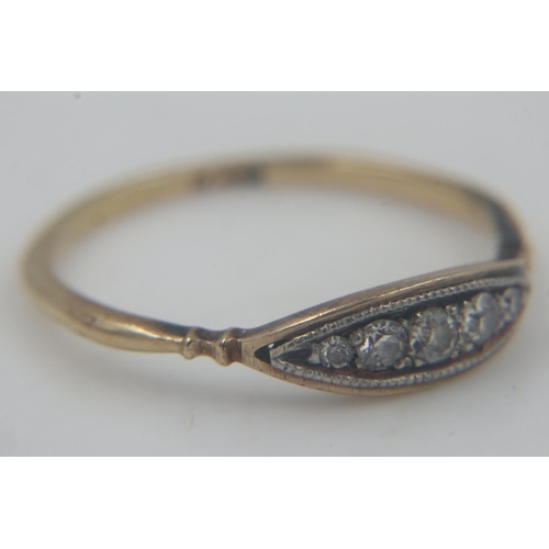 60 - 9ct gold diamond set ring, size T, 2.1g. UK P&P Group 0 (£6+VAT for the first lot and £1+VAT for sub... 