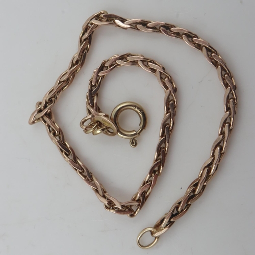 72 - 9ct rose gold bracelet, L: 18cm, 4.1g. UK P&P Group 0 (£6+VAT for the first lot and £1+VAT for subse... 