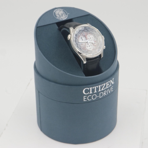 81 - CITIZEN: Eco-Drive gents steel cased chronograph, boxed, working at lotting up. UK P&P Group 1 (£16+... 