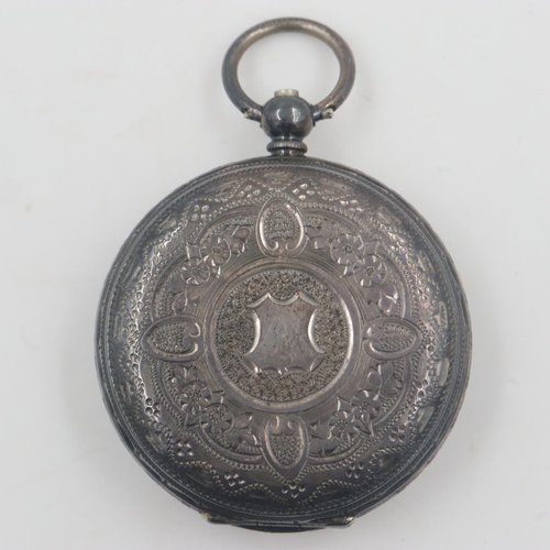 84 - Hallmarked silver fob watch with key, working at lotting up. UK P&P Group 1 (£16+VAT for the first l... 